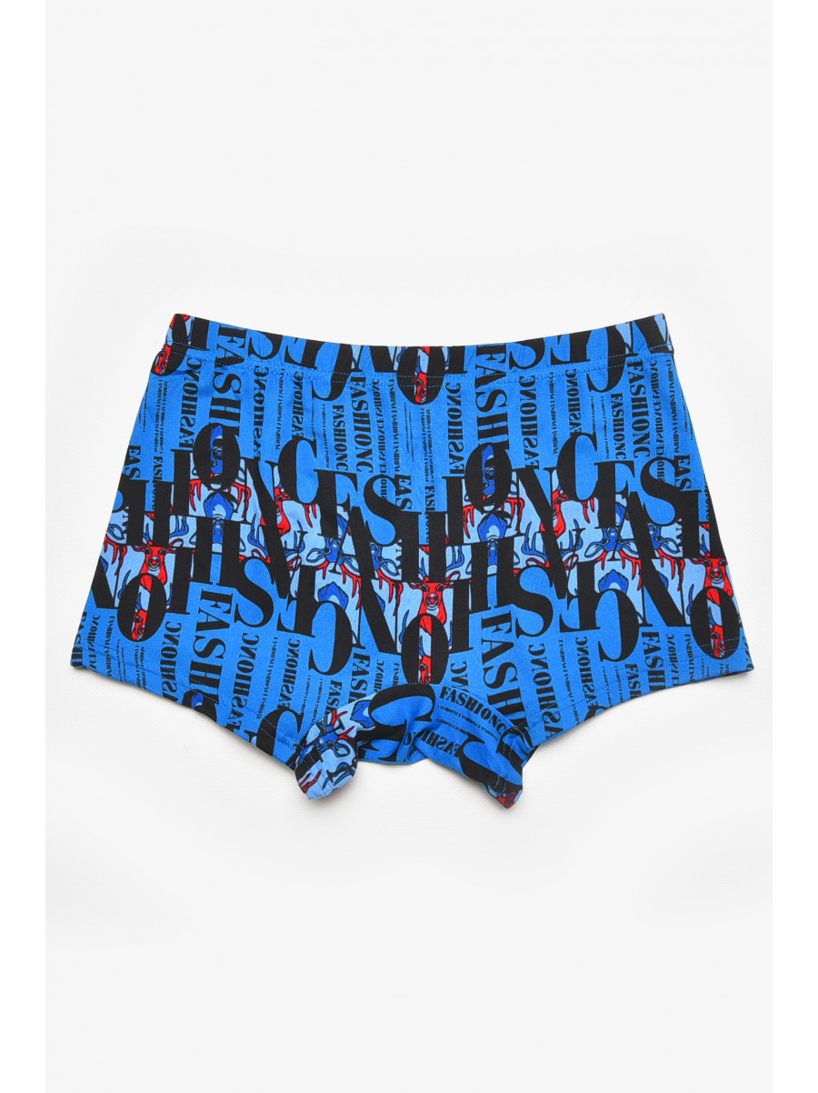 Боксеры мужские синего цвета с принтом 211596C