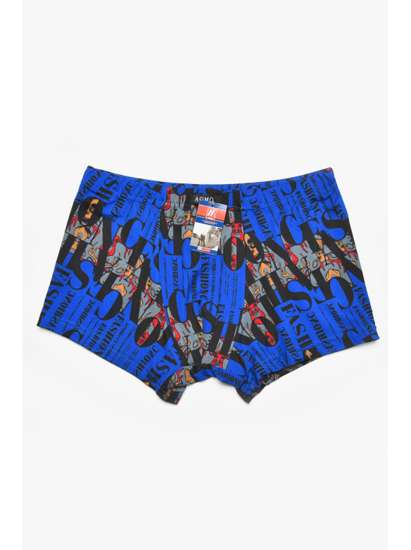Боксеры мужские тёмно-синего цвета с принтом 211597C