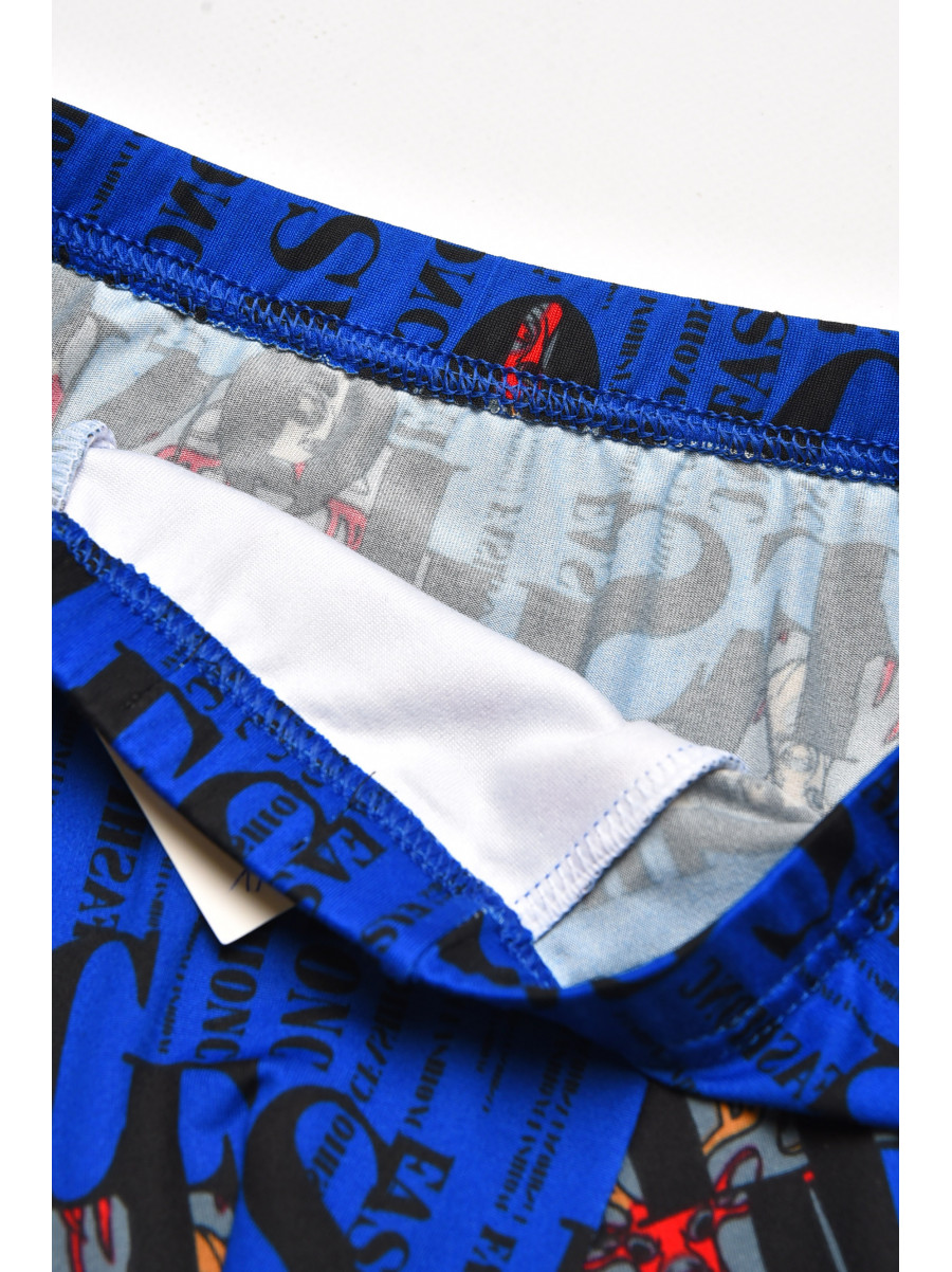 Боксеры мужские тёмно-синего цвета с принтом 211597C