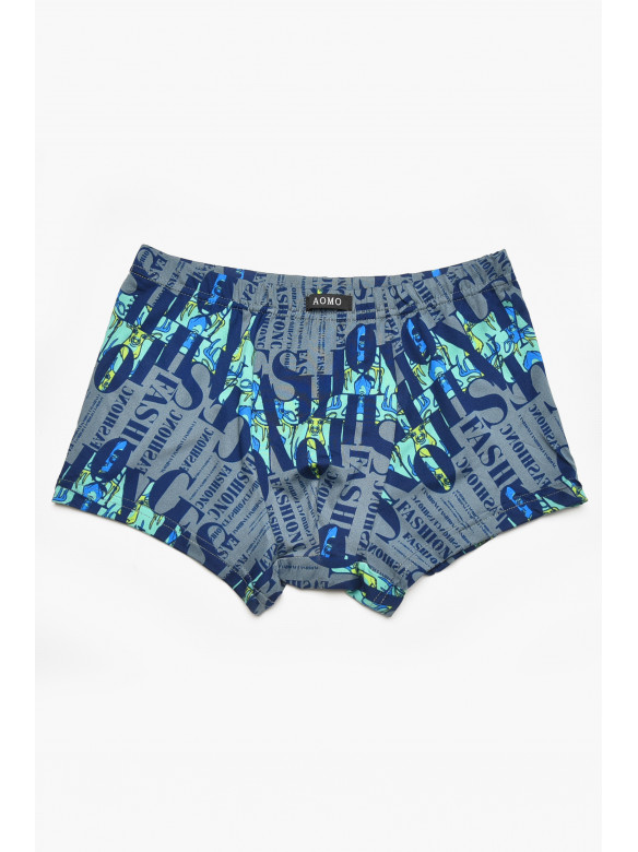 Боксеры мужские серого цвета с принтом 211599C