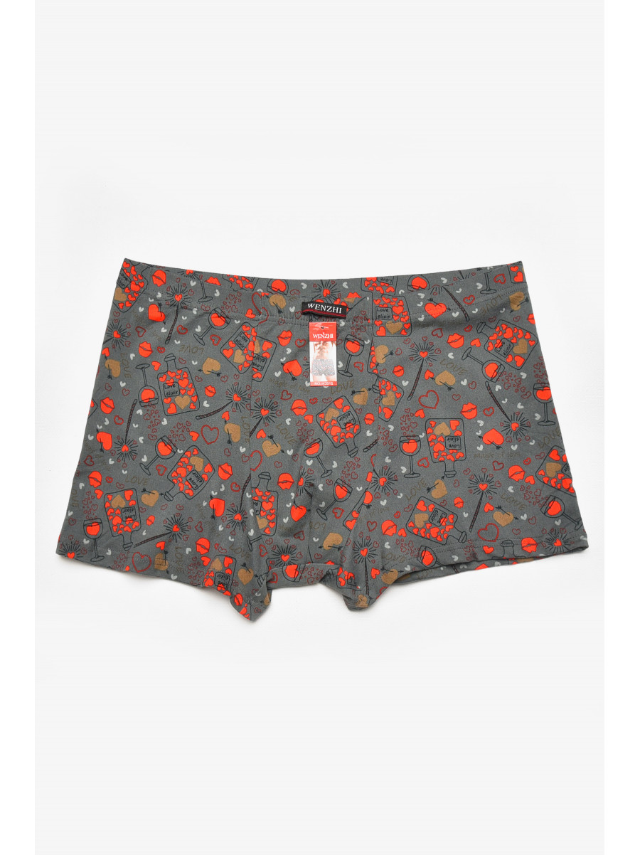 Боксеры мужские серого цвета с принтом W3916 211616C