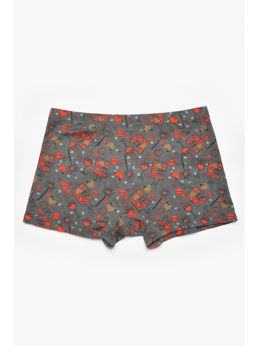 Боксеры мужские серого цвета с принтом W3916 211616C