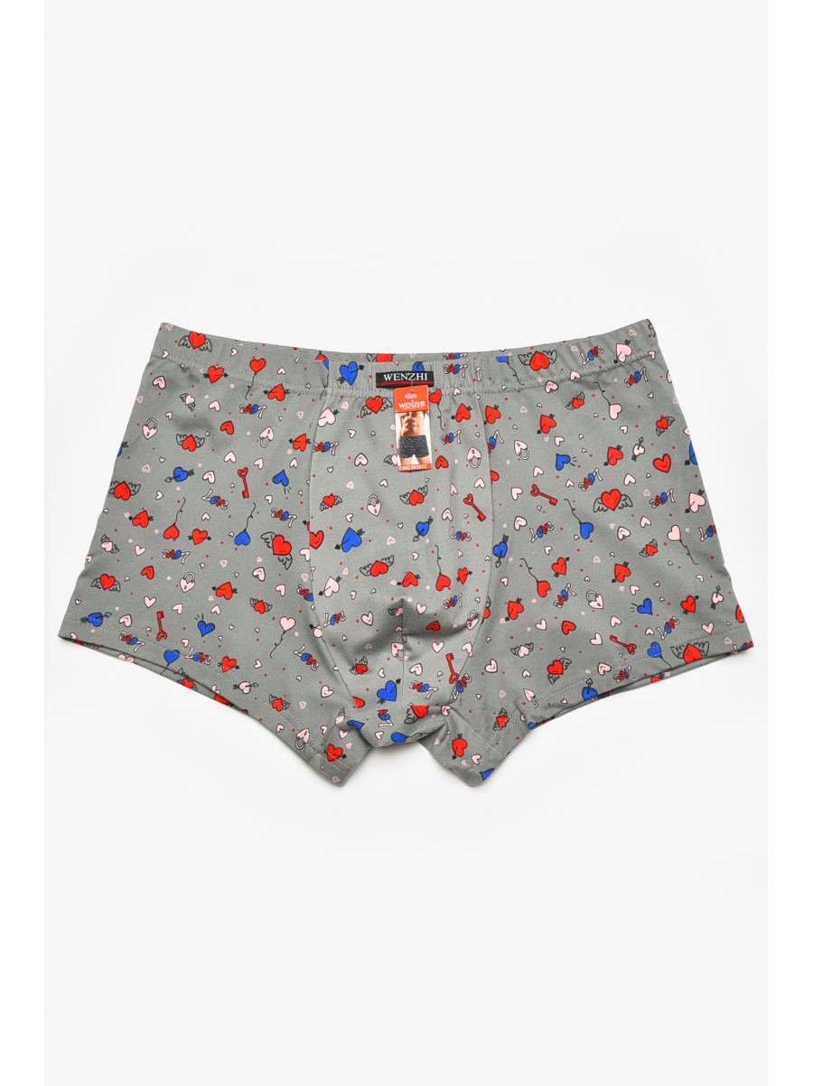 Боксеры мужские серого цвета с принтом W3912 211630C