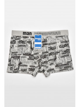 Боксеры мужские серого цвета с принтом B3224 211641C