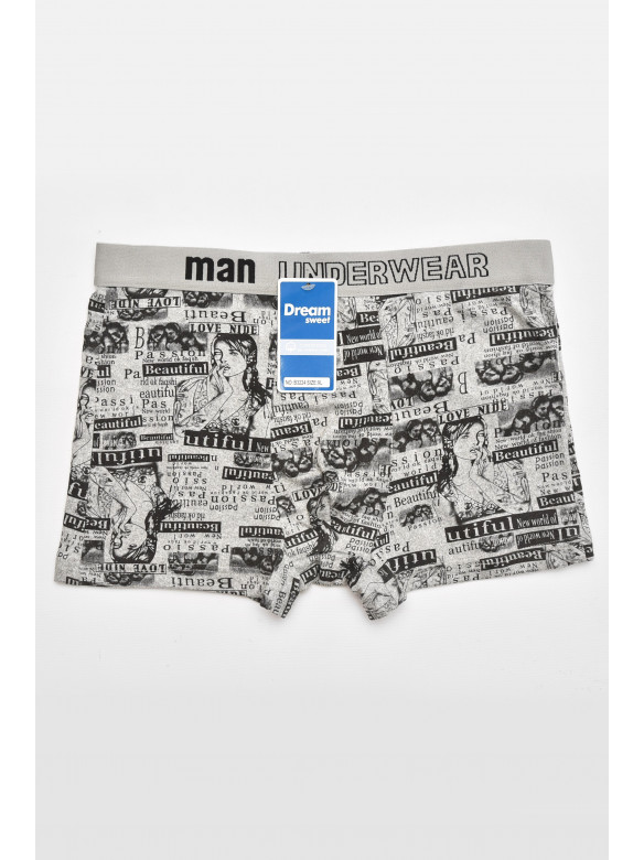 Боксеры мужские серого цвета с принтом B3224 211641C