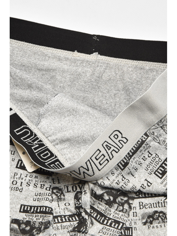 Боксеры мужские серого цвета с принтом B3224 211641C