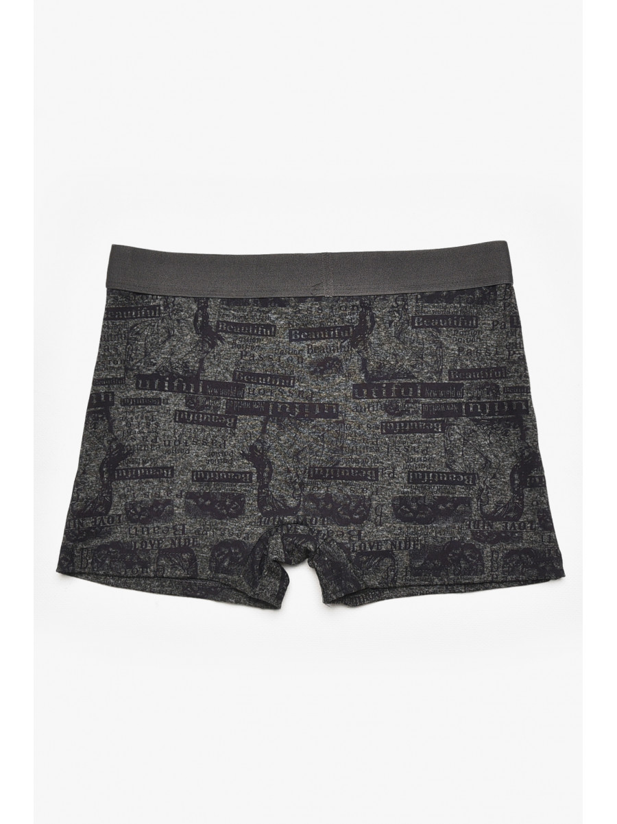Боксеры мужские тёмно-серого цвета с принтом B3224 211642C