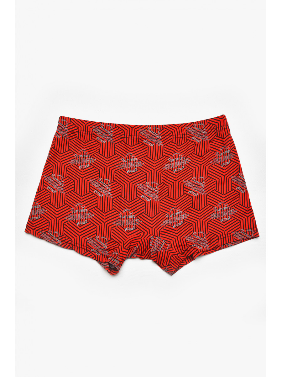 Боксеры мужские красного цвета с принтом 211647C