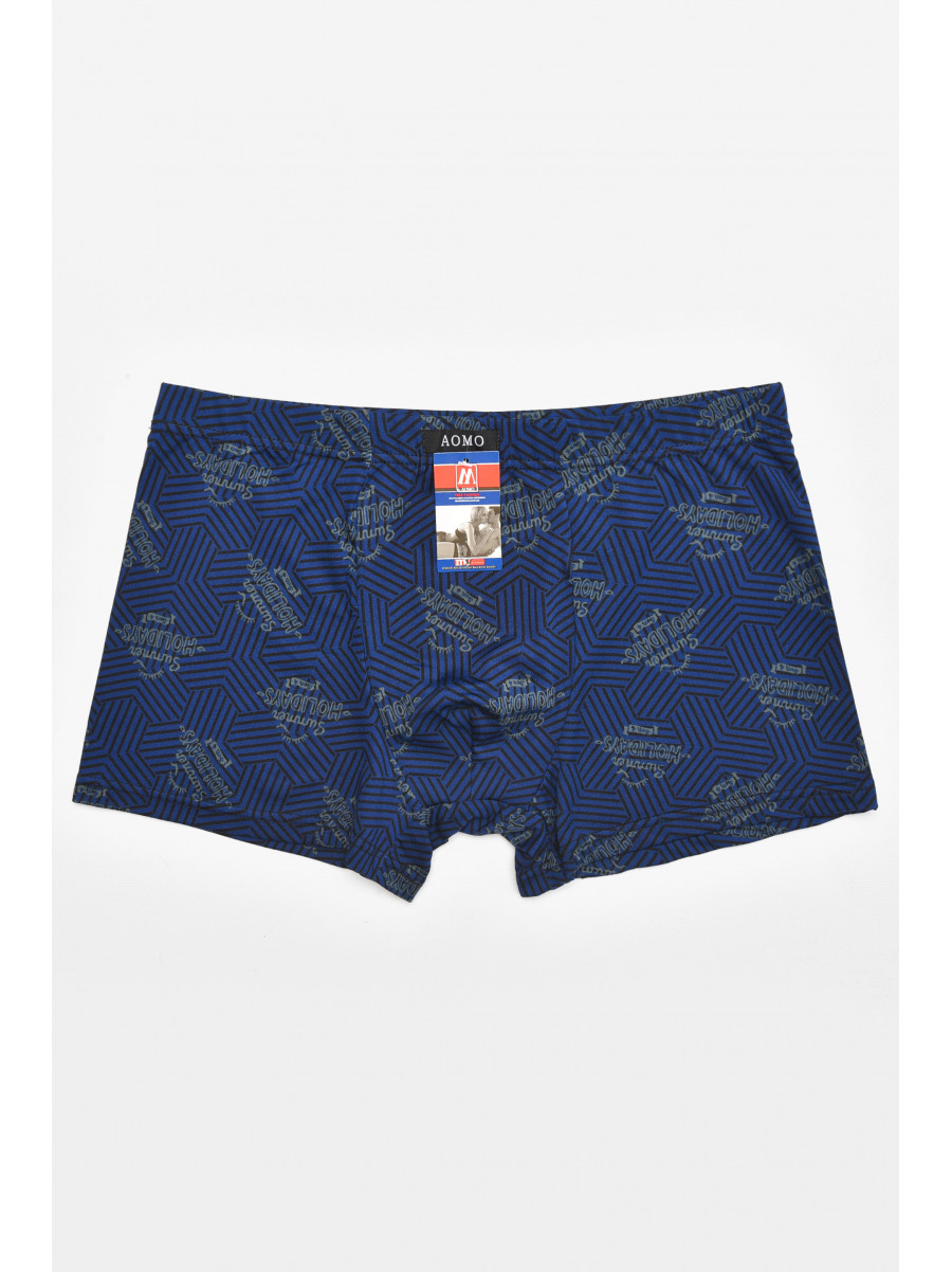 Боксеры мужские тёмно-синего цвета с принтом 211648C