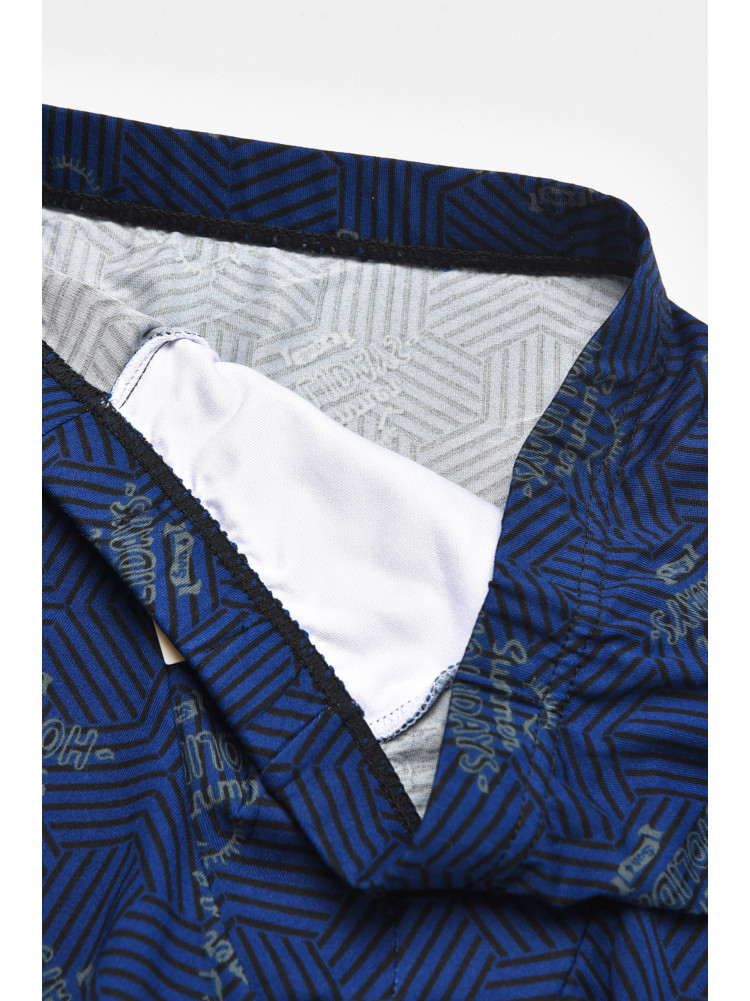 Боксеры мужские тёмно-синего цвета с принтом 211648C