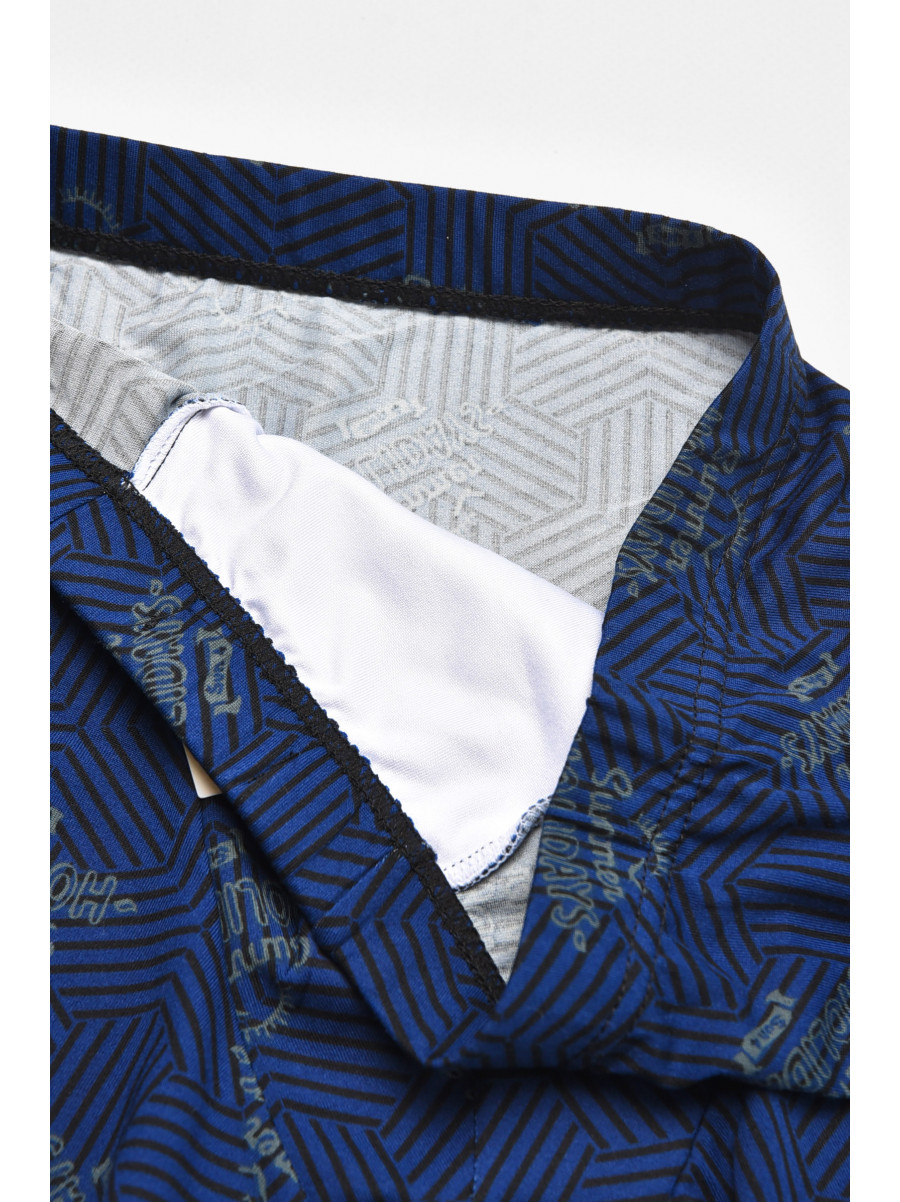 Боксеры мужские тёмно-синего цвета с принтом 211648C