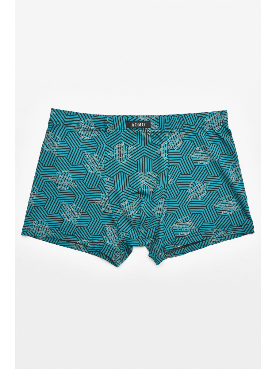 Боксеры мужские зеленого цвета с принтом 211649C