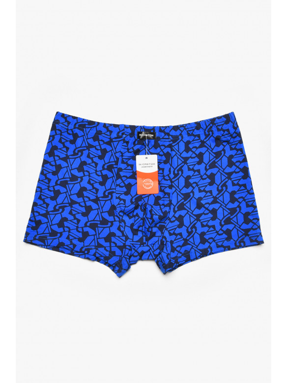 Боксеры мужские тёмно-синего цвета с принтом 211655C