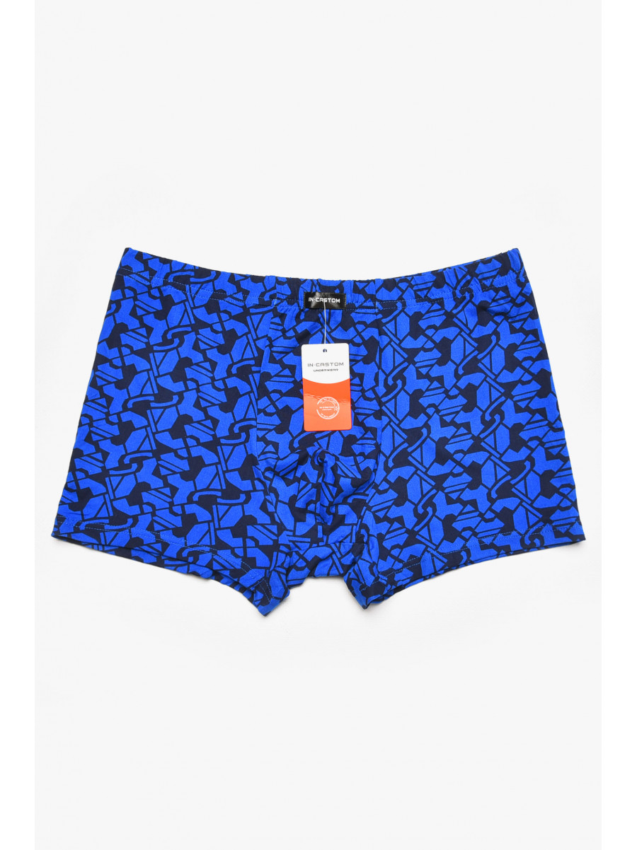 Боксеры мужские тёмно-синего цвета с принтом 211655C