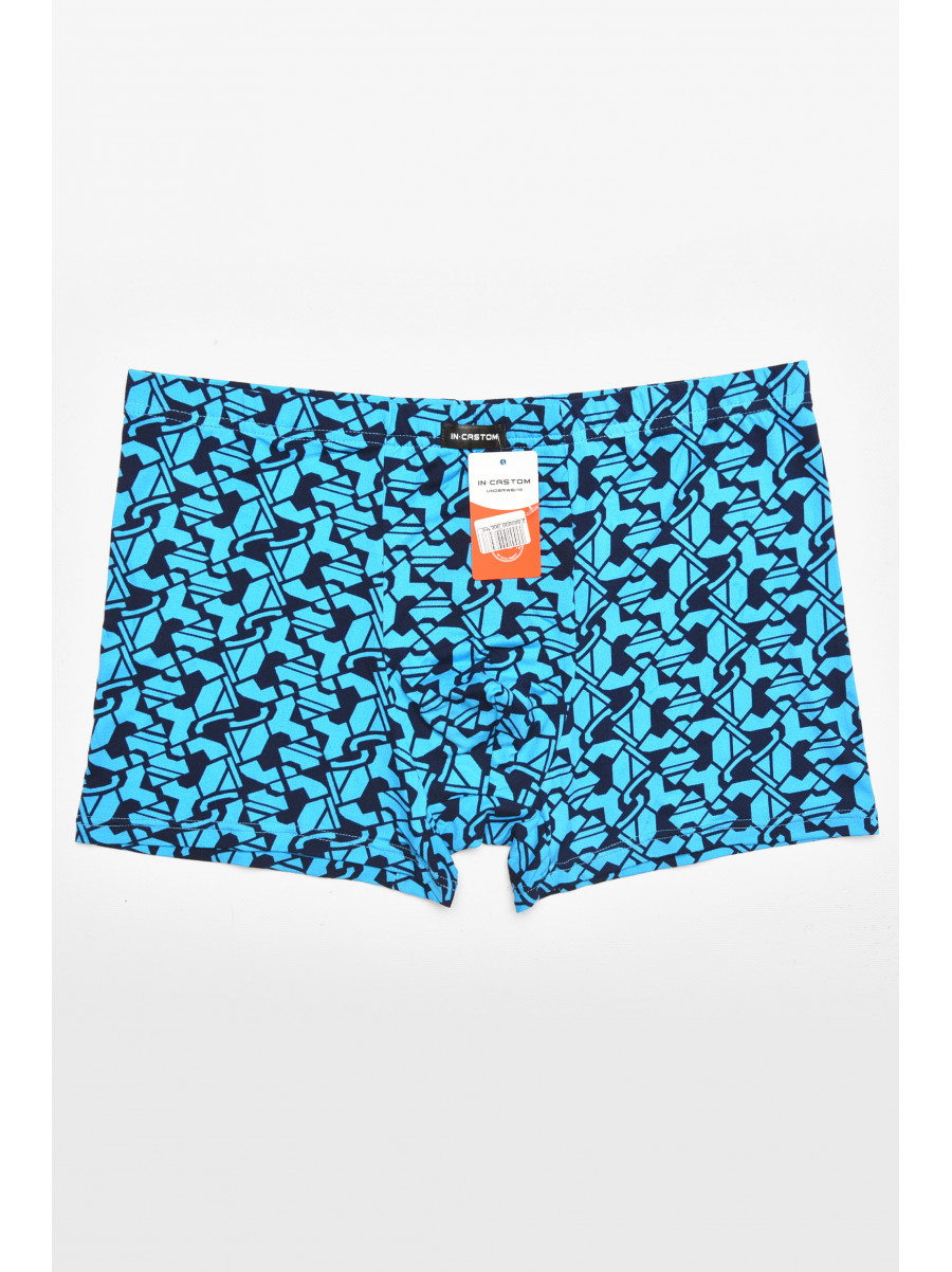 Боксеры мужские тёмно-синего цвета с принтом 211657C