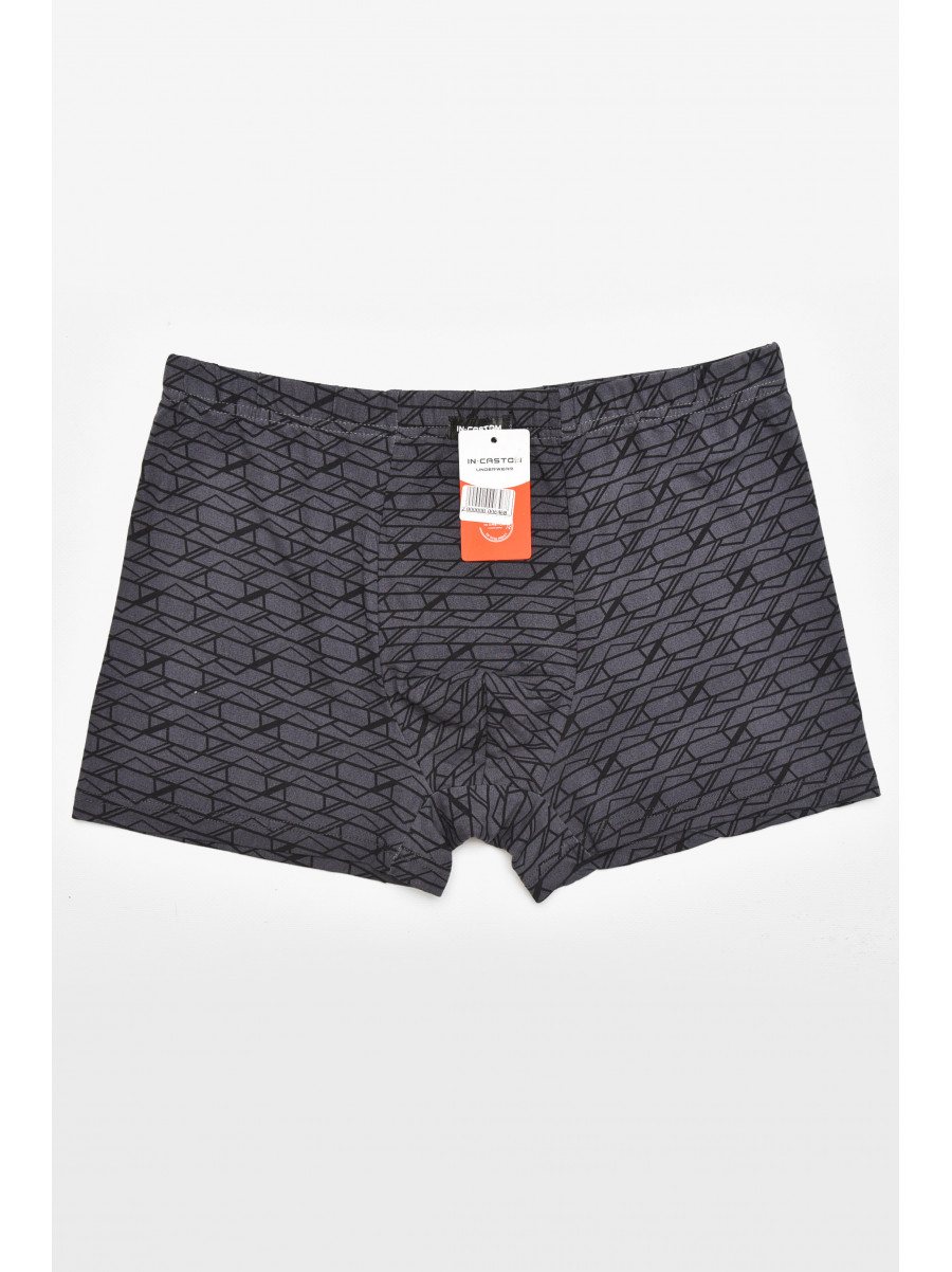 Боксеры мужские тёмно-серого цвета с принтом 211660C