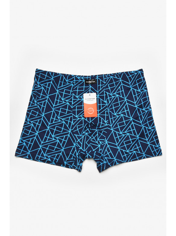 Боксеры мужские тёмно-синего цвета с принтом 211661C