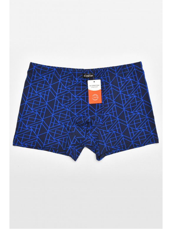 Боксеры мужские тёмно-синего цвета с принтом 211662C