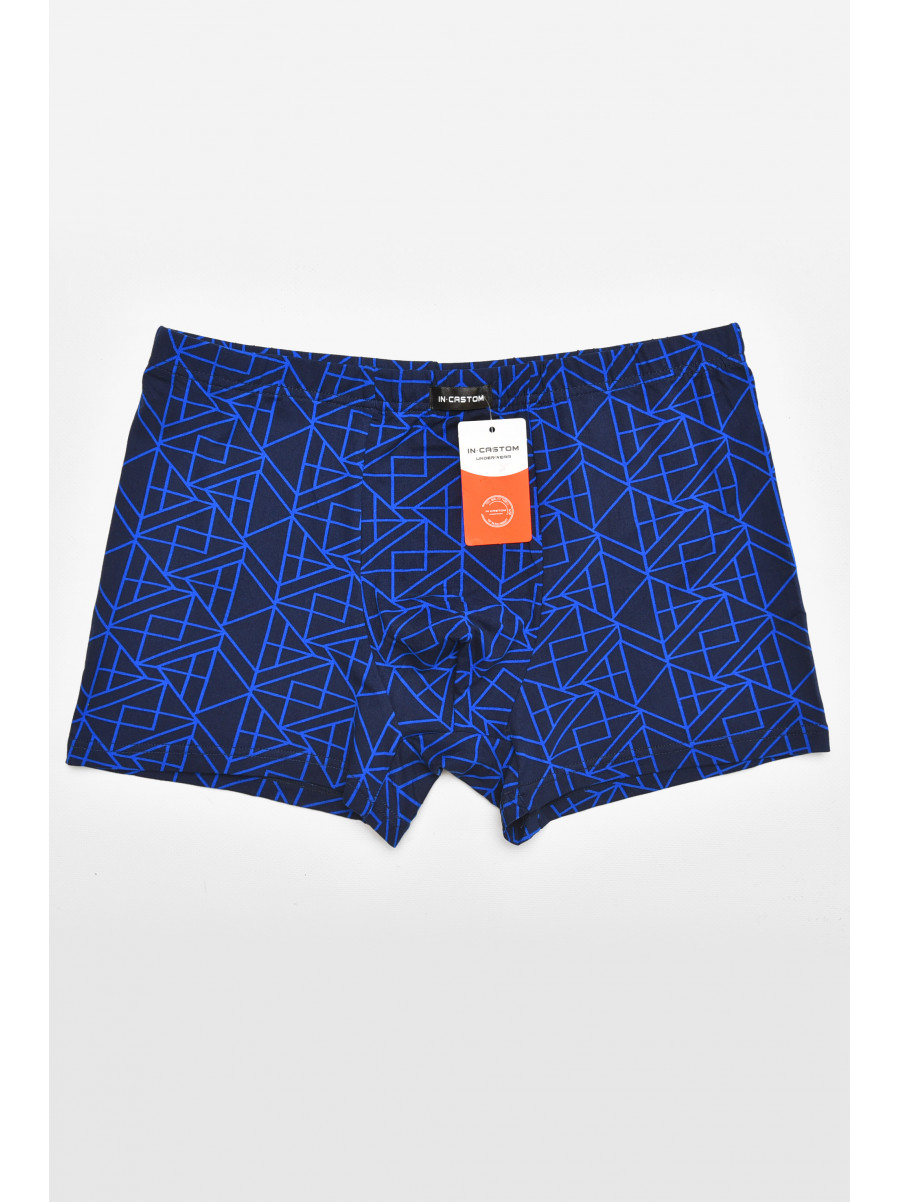 Боксеры мужские тёмно-синего цвета с принтом 211662C