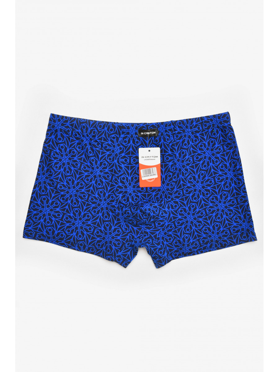 Боксеры мужские тёмно-синего цвета с принтом 211669C