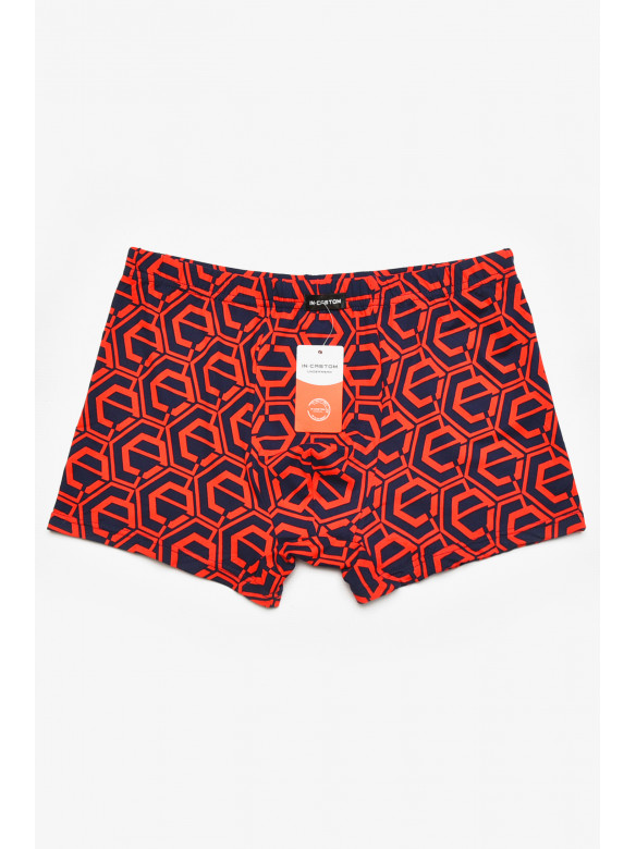 Боксеры мужские тёмно-синего цвета с принтом 211673C