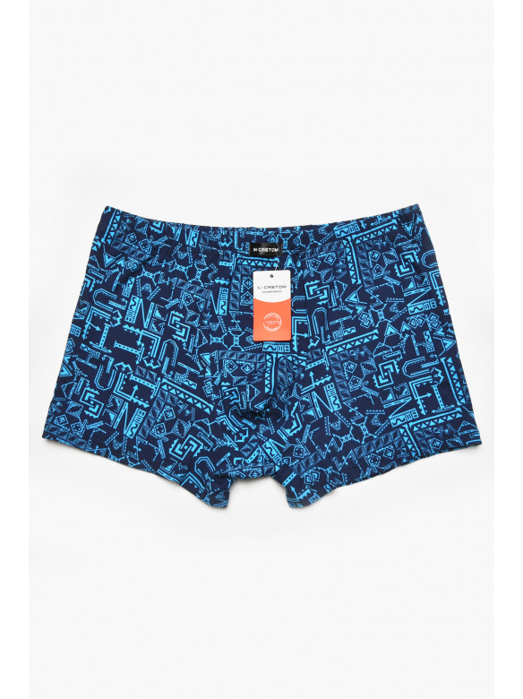 Боксеры мужские тёмно-синего цвета с принтом 211678C