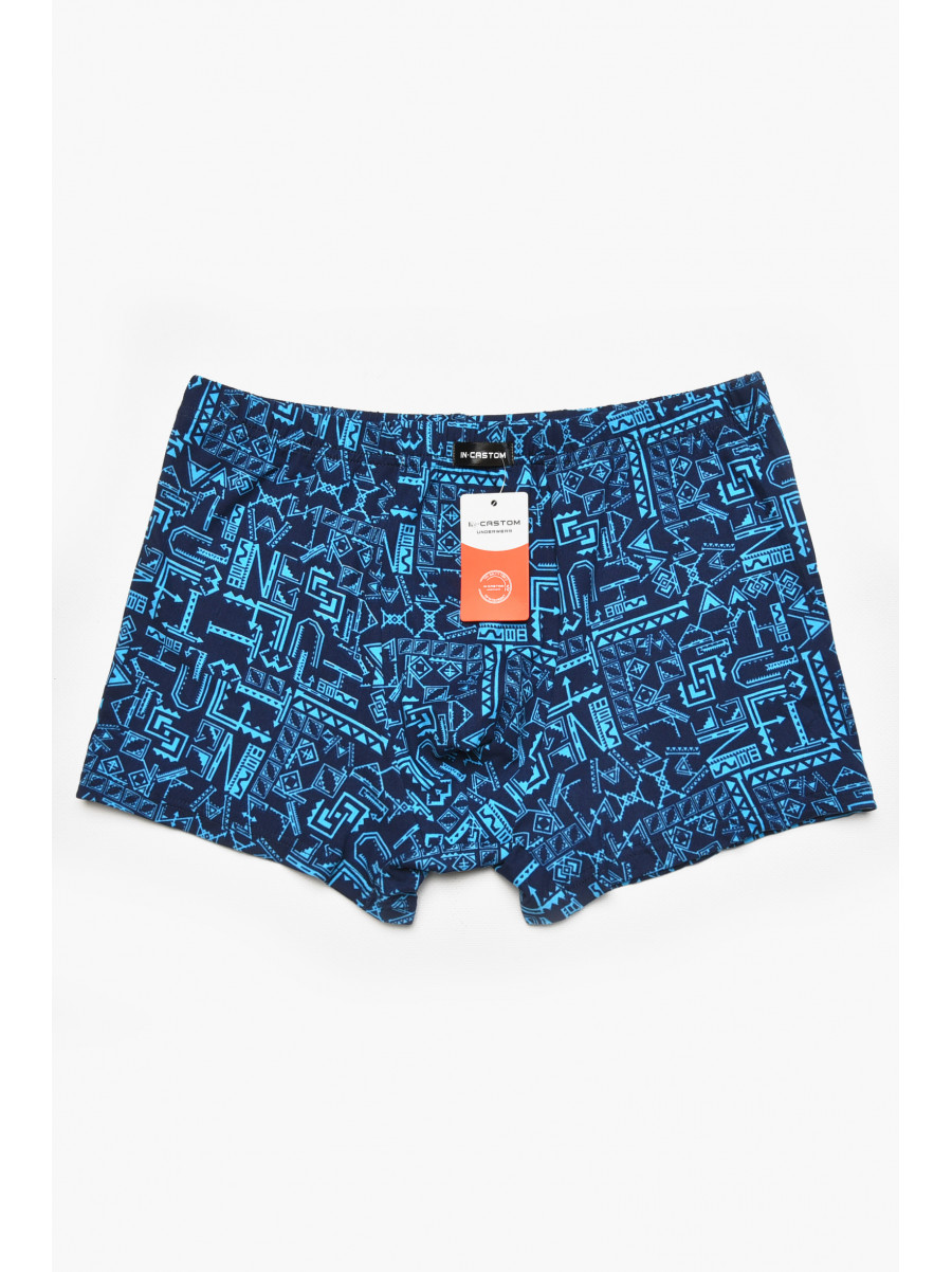 Боксеры мужские тёмно-синего цвета с принтом 211678C