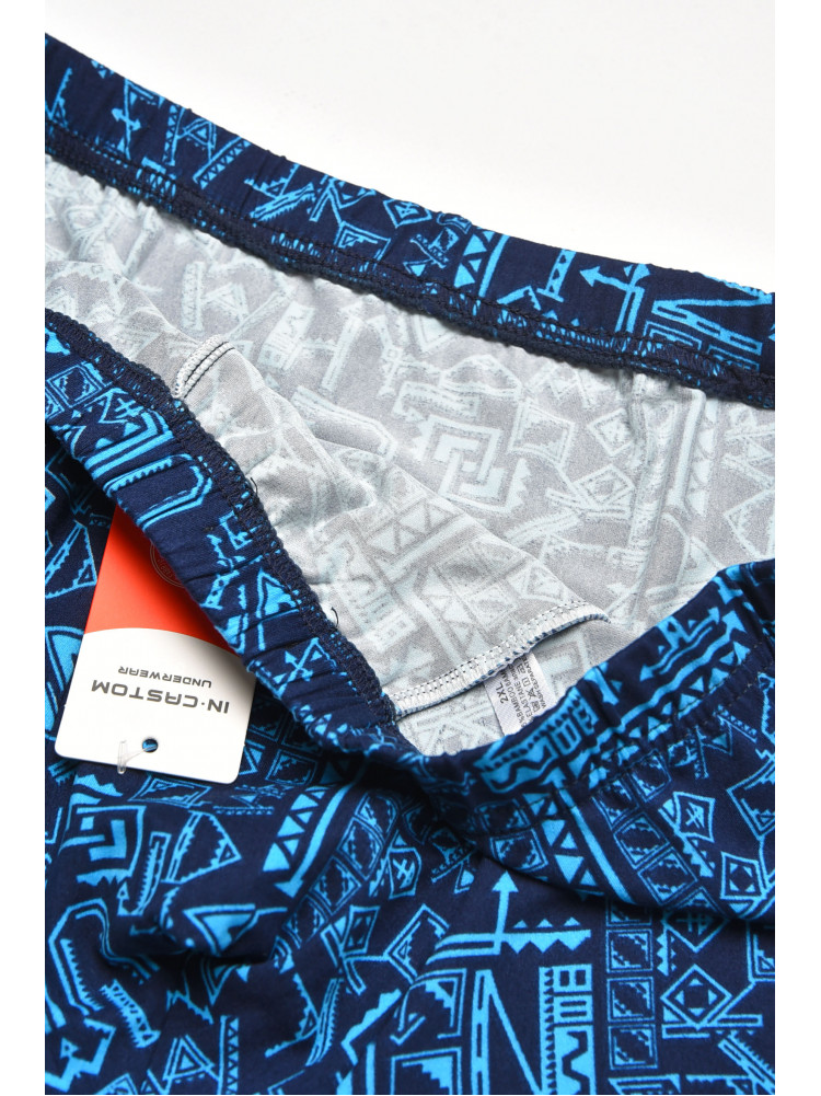 Боксеры мужские тёмно-синего цвета с принтом 211678C