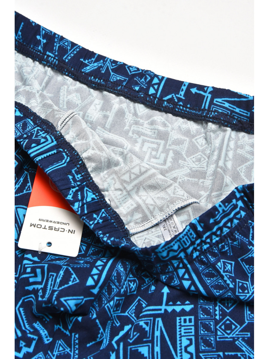 Боксеры мужские тёмно-синего цвета с принтом 211678C