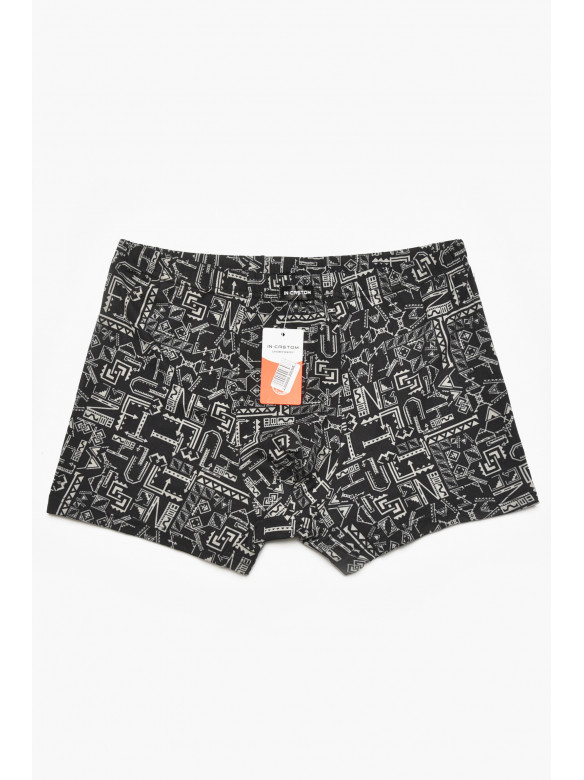 Боксеры мужские черного цвета с принтом 211679C