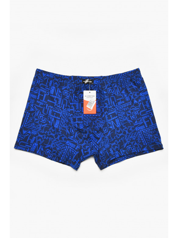 Боксеры мужские тёмно-синего цвета с принтом 211680C