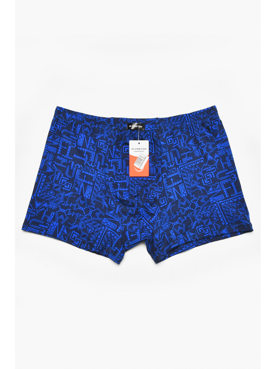 Боксеры мужские тёмно-синего цвета с принтом 211680C