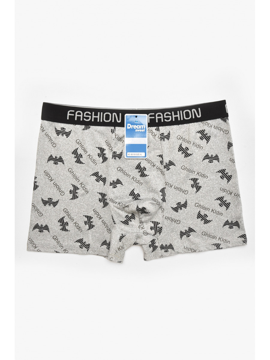 Боксеры мужские серого цвета с принтом B3130 211681C