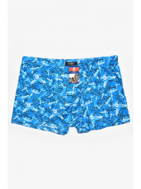 Боксеры мужские голубого цвета с принтом 211699C