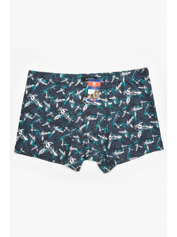 Боксеры мужские тёмно-синего цвета с принтом 211701C