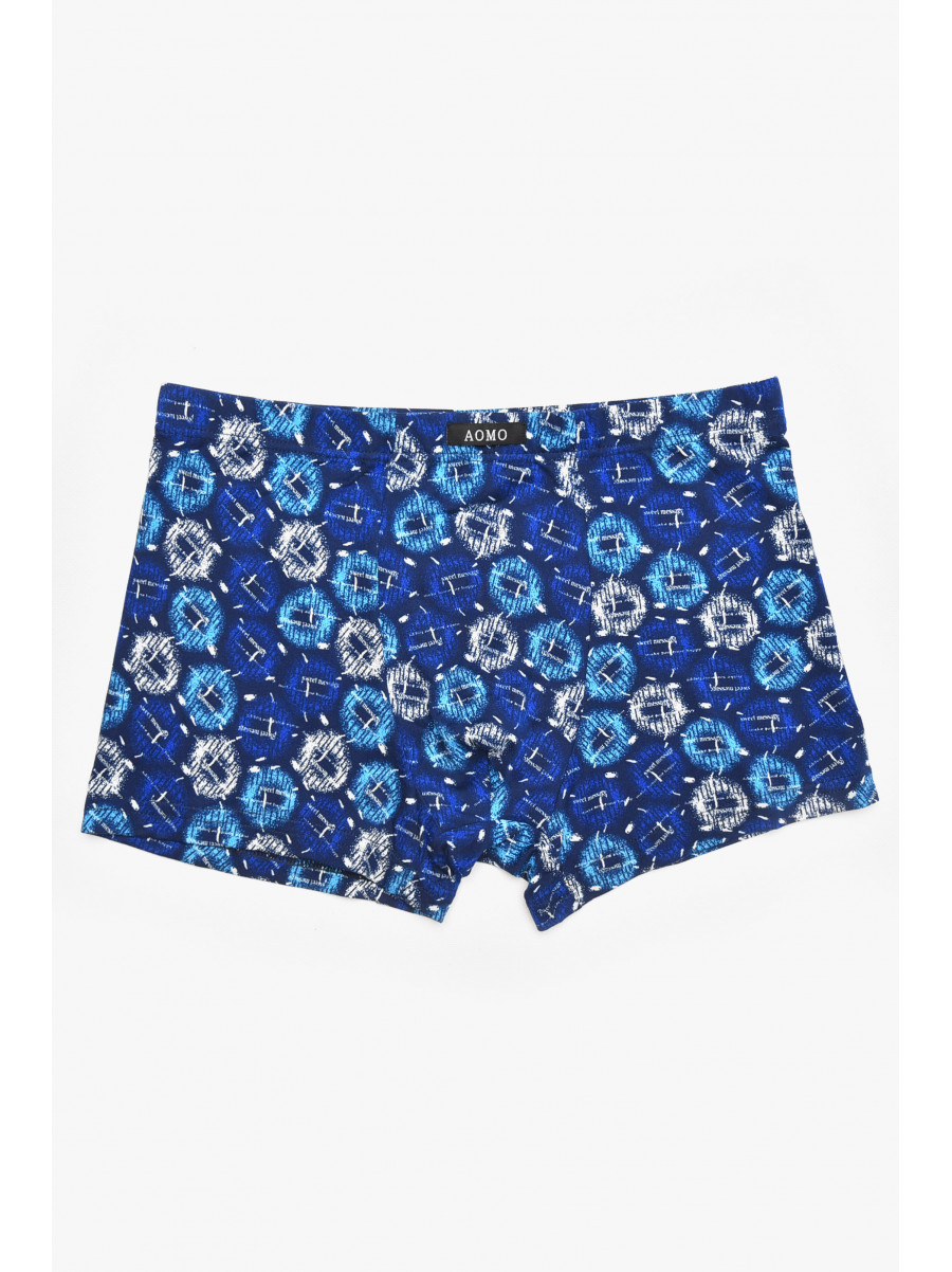 Боксеры мужские тёмно-синего цвета с принтом 211703C