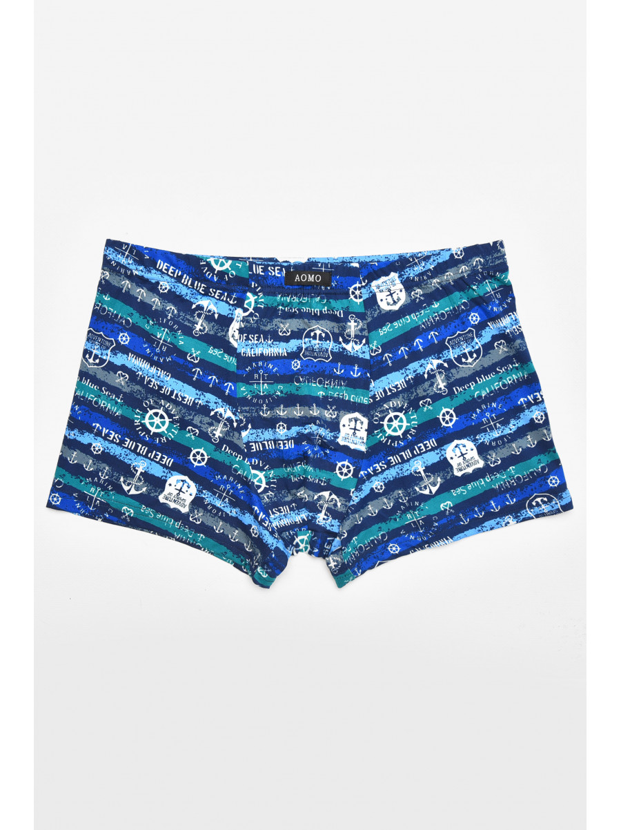 Боксеры мужские тёмно-синего цвета с принтом 211707C