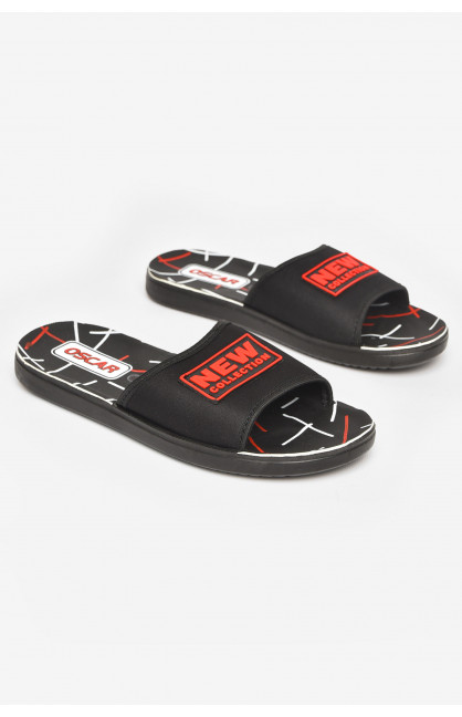 Шлепки мужские черно-красного цвета s-26 211709C Шлепки мужские черно-красного цвета s-26 211709C