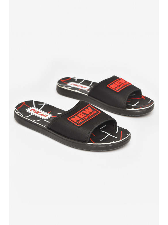 Шлепки мужские черно-красного цвета s-26 211709C
