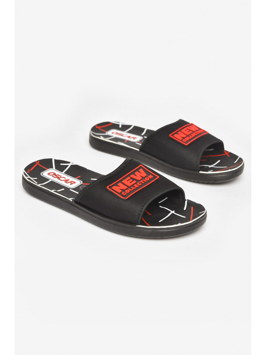 Шлепки мужские черно-красного цвета s-26 211709C