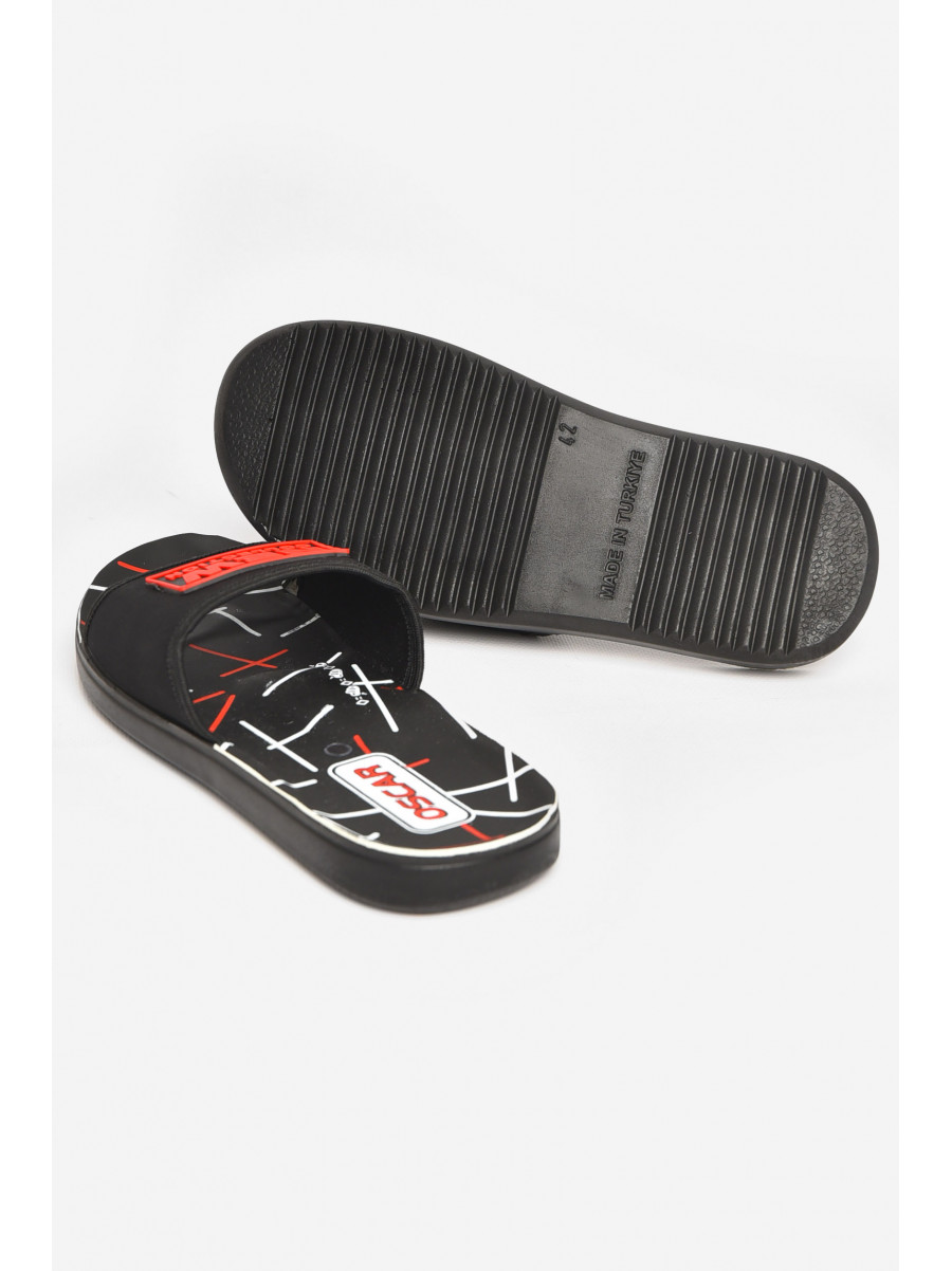 Шлепки мужские черно-красного цвета s-26 211709C