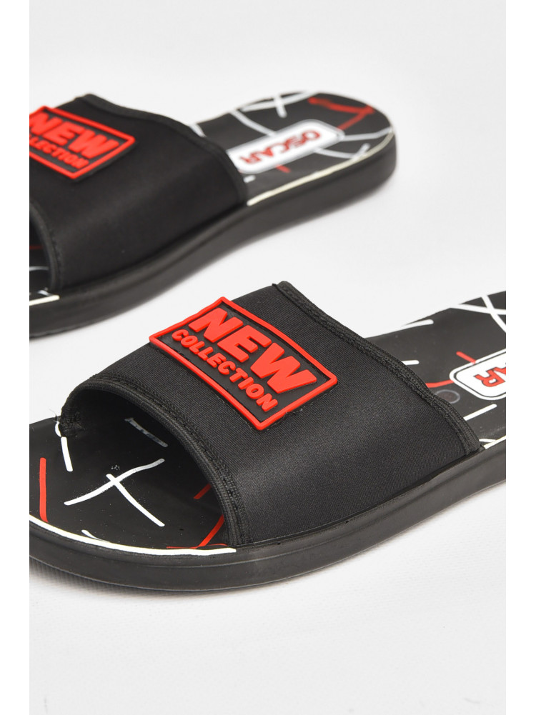 Шлепки мужские черно-красного цвета s-26 211709C