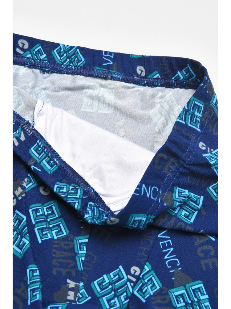 Боксеры мужские тёмно-синего цвета с принтом 211722C