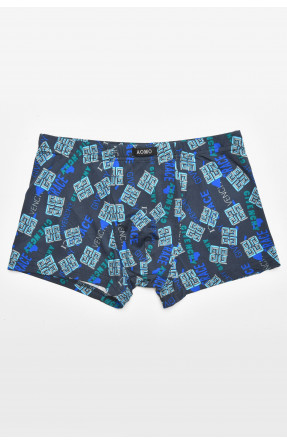 Боксеры мужские тёмно-синего цвета с принтом 211723C