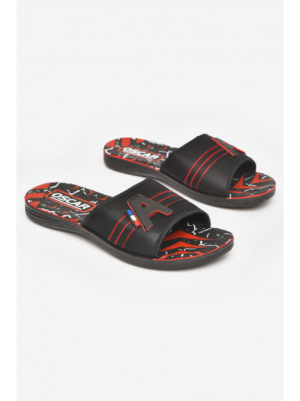 Шлепки мужские черно-красного цвета s-28 211736C