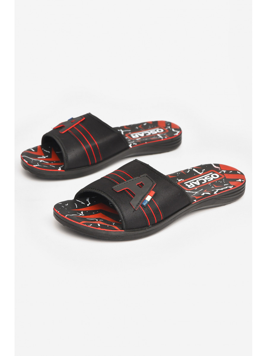 Шлепки мужские черно-красного цвета s-28 211736C