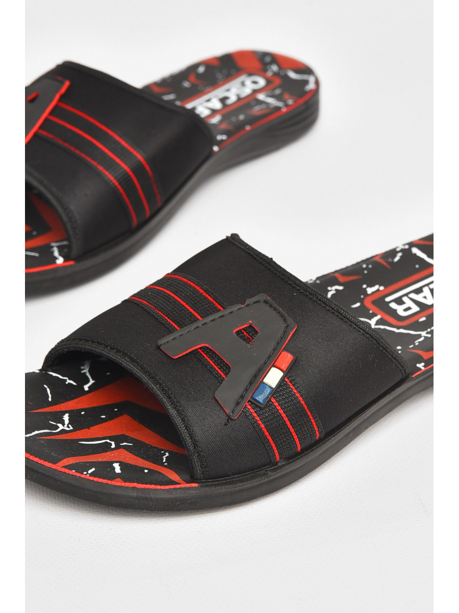 Шлепки мужские черно-красного цвета s-28 211736C