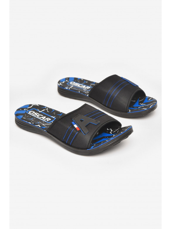 Шлепки мужские черно-синего цвета s-28 211738C