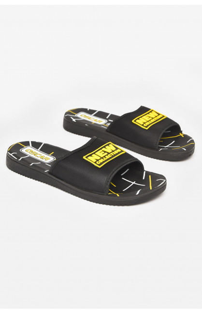 Шлепки мужские черно-желтого цвета s-26 211740C Шлепки мужские черно-желтого цвета s-26 211740C