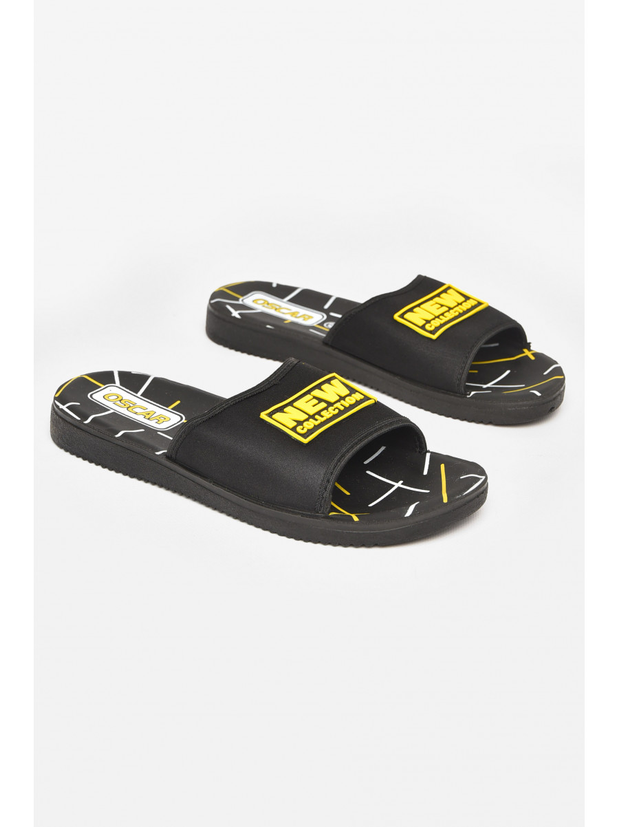 Шлепки мужские черно-желтого цвета s-26 211740C